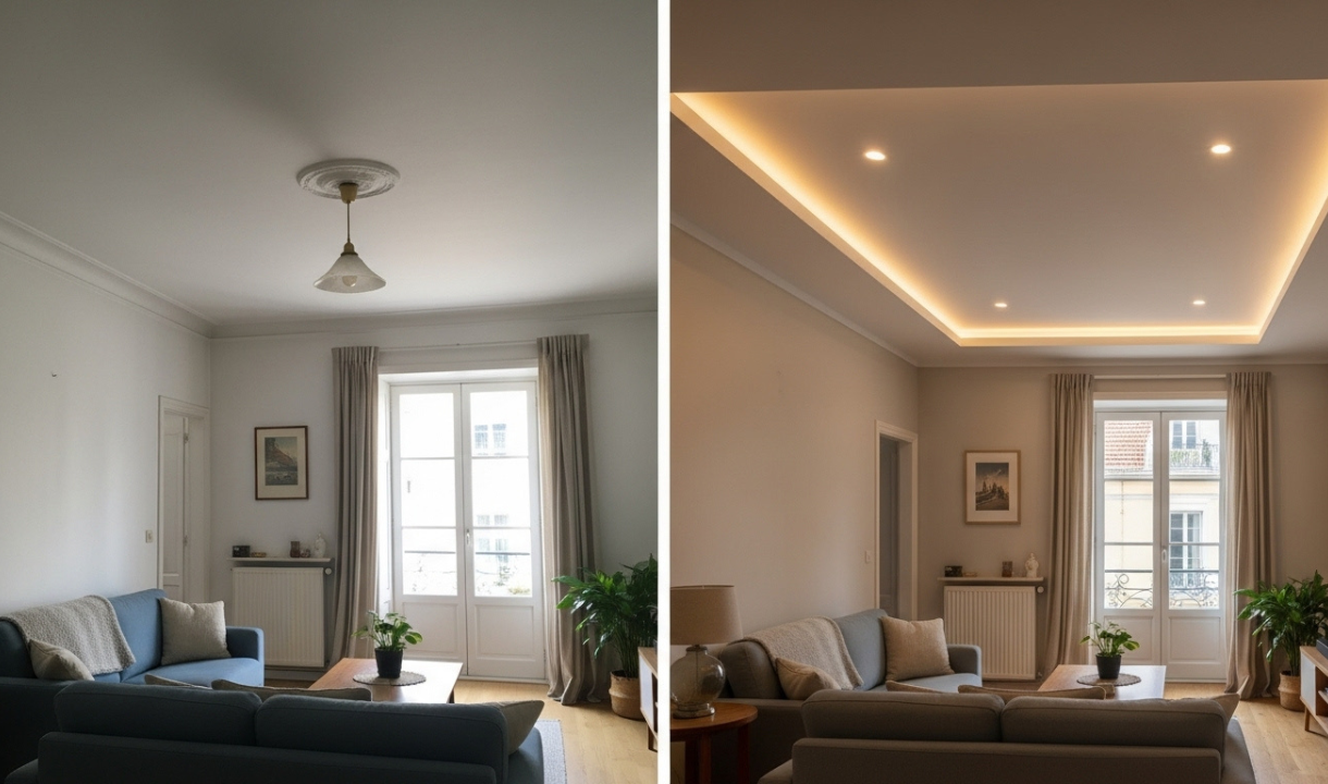 Exemplo de antes e depois - Pladur em Lisboa